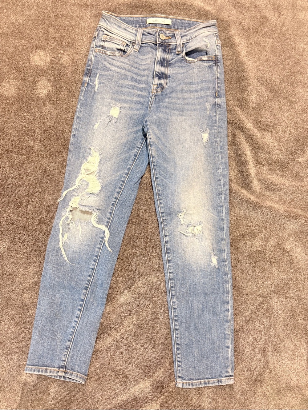 Willow Light Blue Distressed Skinny Jeans